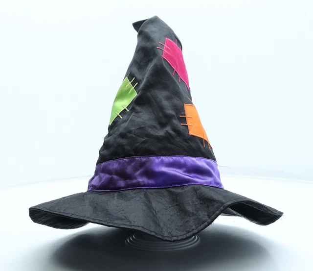 TESCO GIRLS BLACK Geometric Polyester Peaked Cap One Size Fancy