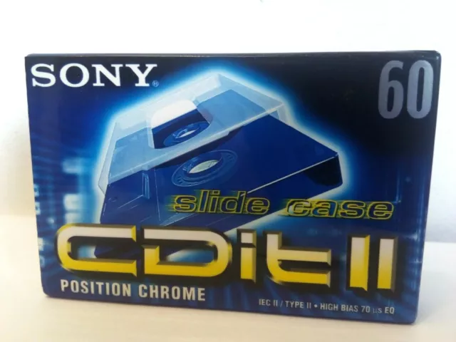 CASSETTE TAPE BLANK SEALED  - 1x SONY CDit II 60 (Type II) - Position Chrome