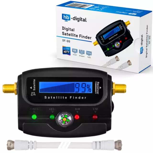 HB-Digital Satellite Sat Finder SATFINDER Messgerät SF-99 LCD Display TON Kompas