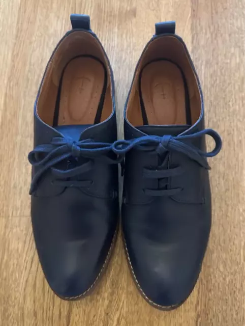 SEASALT Eddystone navy leather lace up brogues size 38 UK 5