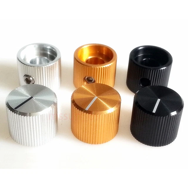 15x12.5mm Aluminum Amp Volume Potentiometer Knob 6.0mm Button for Audio DIY