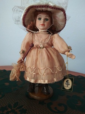 Vintage, Girl Porcelain Doll 12 1/2