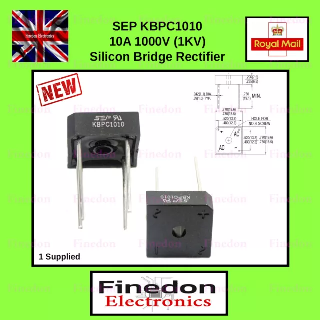 SEP KBPC1010 10A 1KV Bridge Rectifier Single Phase UK Seller