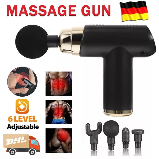 Muti-Modi Massagepistole Elektrisches Masage Gun Percussion Muscle 4 Masageköpfe
