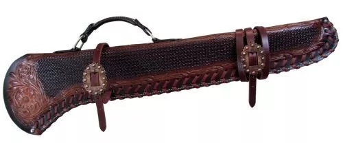 Leather Rifle/Shotgun 34" Floral Scabbard Hunting Storage Horse/Car/Motorcycle!