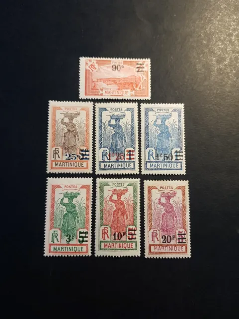 Timbre France Colonie Martinique N°113/119 Neuf * Mh 1924