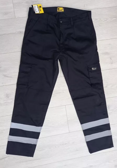 Veltuff TR5515 Men's Reflective Work Trousers BLACK Size 38T. BNWT.
