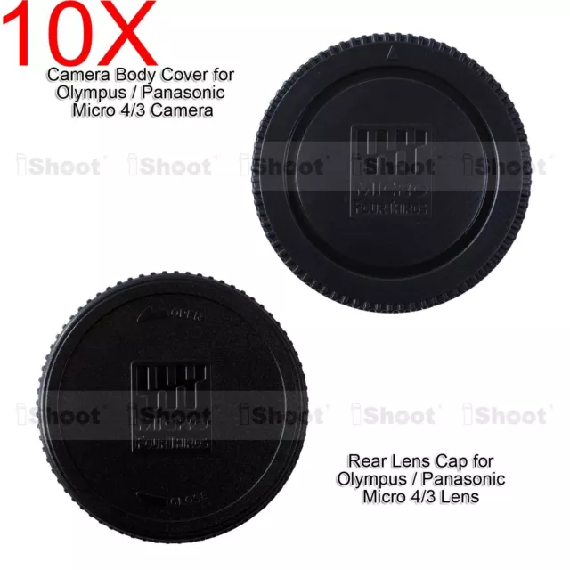 10x M4/3 Rear Lens Cap +Micro 4/3 Camera Body Cover for Olympus PEN EP5 EPL1 EPL