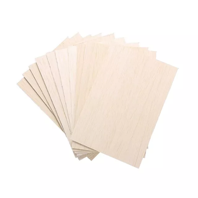 5X(10 Pack Unfinished Wood Sheets,Balsa Wood Thin Wood Board for House1534