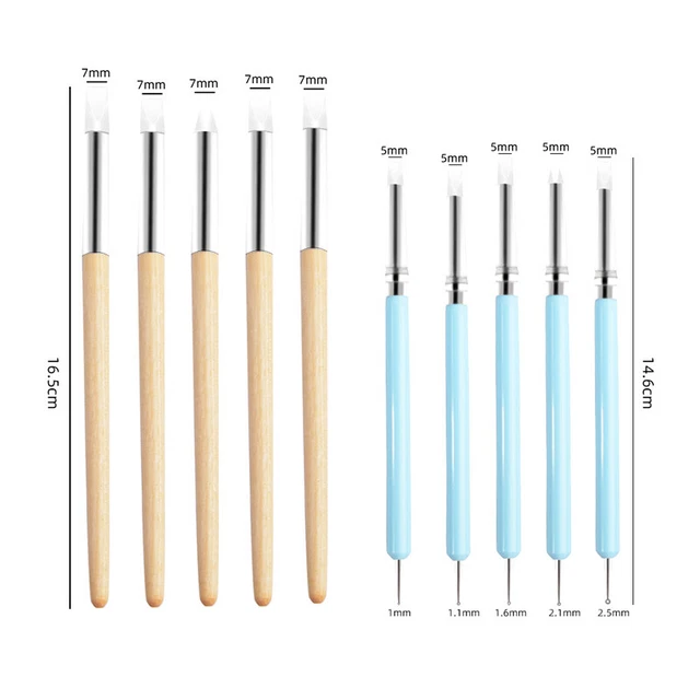 5 pz Set tratteggio a doppia estremità arte goffratura ceramica strumenti di modellazione ceramica ceramica Cr ~~