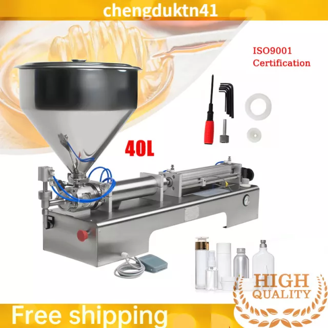 Liquid Paste Filling Machine Pneumatic Bottle Pack Piston Filler + 40L Hopper CE