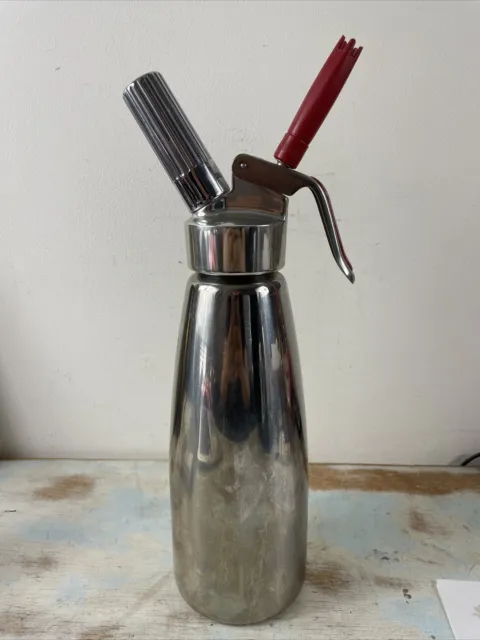 Vintage Whipped Cream Dispenser ISI Austria Stainless Steel 1 Liter 0404