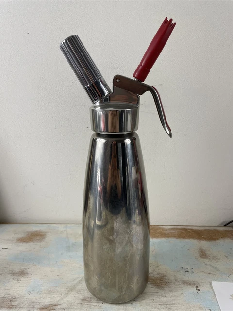 Vintage Whipped Cream Dispenser ISI Austria Stainless Steel 1 Liter 0404 Vintage Whipped Cream Dispenser ISI Austria Stainless Steel 1 Liter 0404