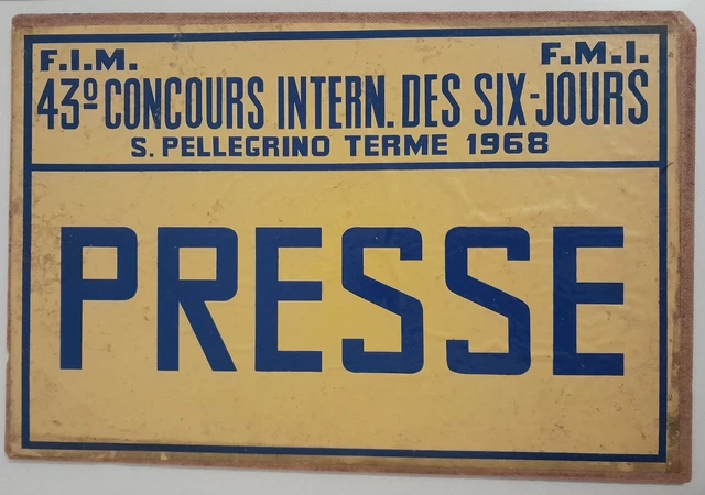 S. Pellegrino Terme_Introvabile insegna del 43° Concorso della Sei Giorni_1968