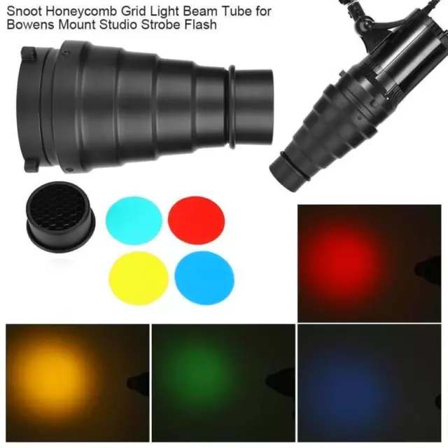 Kit strobo flash per montaggio bowens snoot griglia filtro colore regalo