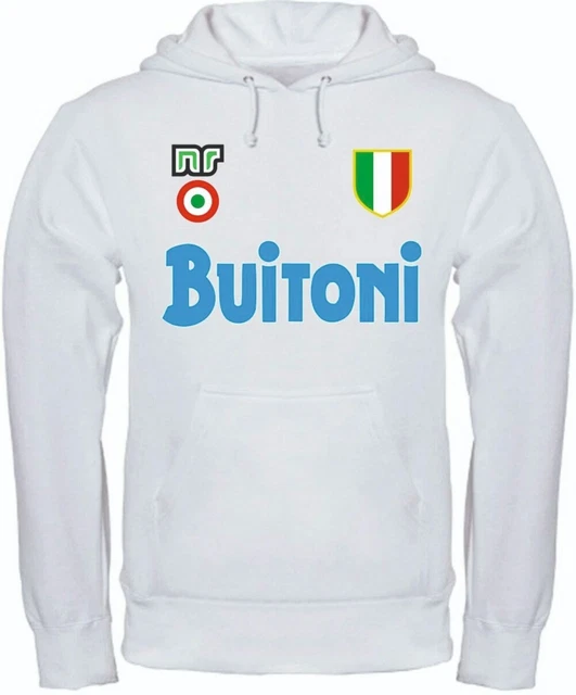FELPA NAPOLI anni 80 scudetto coppa MARADONA calcio 1987 azzurra con cappuccio