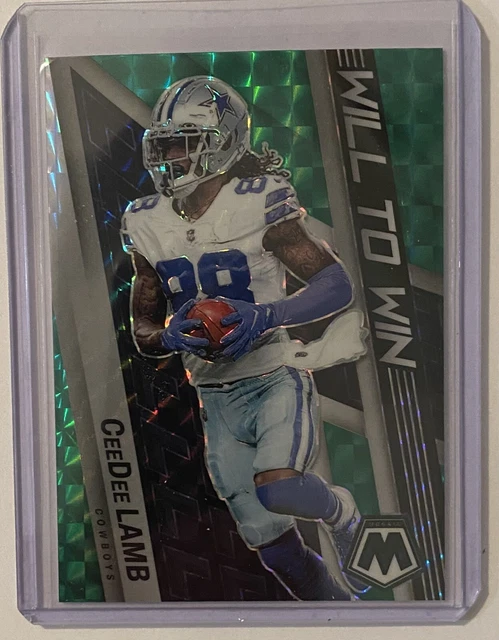 2022 Panini Mosaic Football CeeDee Lamb Will to Win Green Mosaic Prizm #WW-18
