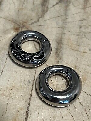 PAIR 2G 6mm INLAID HINGED MAGNET EAR WEIGHTS PLUGS TUNNELS STRETCH GAUGE HOOPS