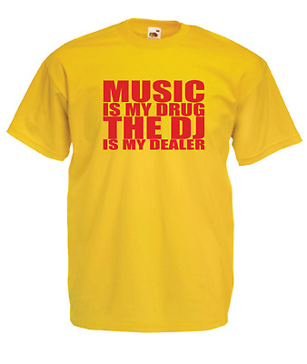 La musica è la mia droga DJ è il mio regalo di Natale Dealer da Uomo Donna Funny T-shirt