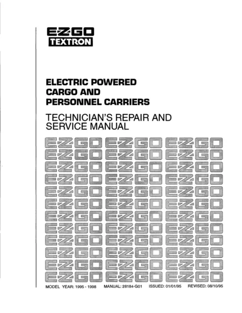 1997 1998 Electric Golf Cart Workshop Manual EZ PCX