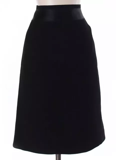 Ann Taylor 100% Wool Black A-line Pencil High Rise Knee Length Skirt Size 4