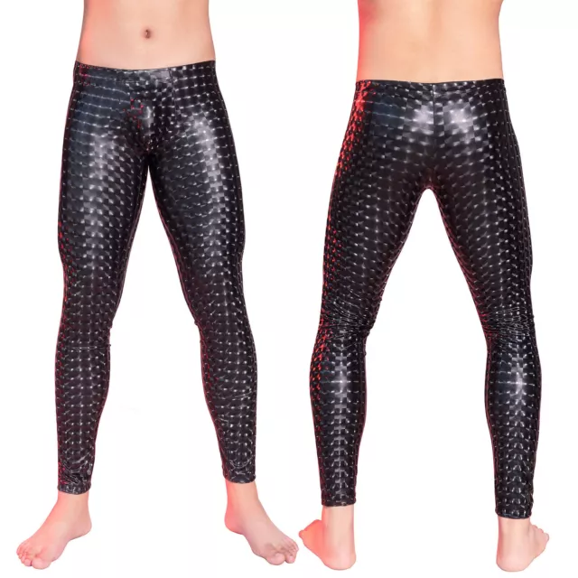 Men Animal Leopard Snake Print Sexy Pants Low Waist Shiny Pants High Clubwear