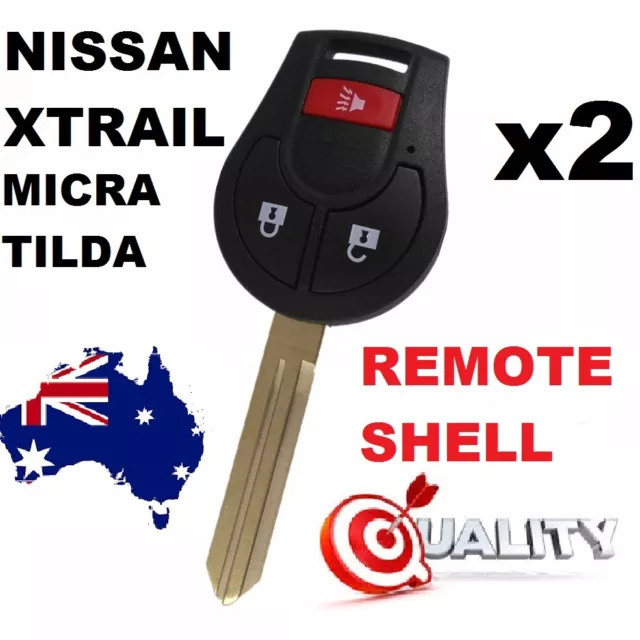 2x Replacement Remote Car Key suitable for Nissan  Tiida XTrail Micra K12 T31