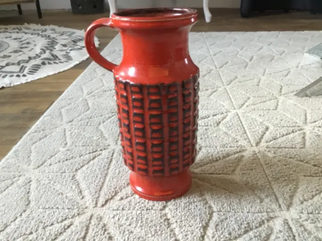 vase vintage ceramique rouge marque Jasba