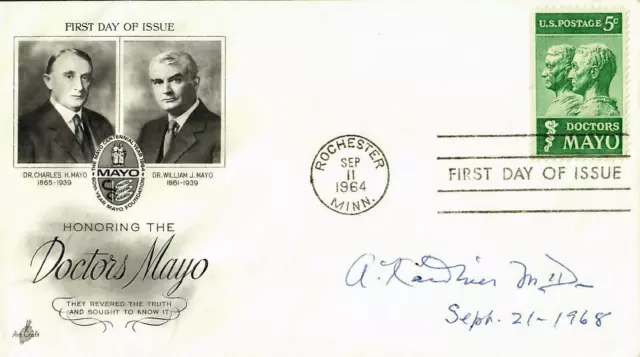 RARE! "Psychiatrist" Abram Kardiner Hand Signed FDC Dated 1968