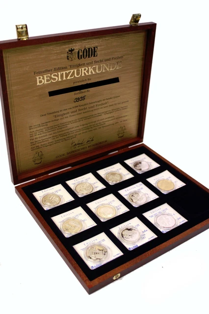 Feinsilber Edition Einigkeit Und Recht Und Freiheit 11-TLG EDITION EINIGKEIT & Recht & Freiheit Feinsilber Medaillen PP Set