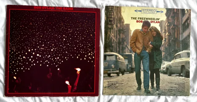 Lot 2 Albums Bob Dylan/The Band: Before The Flood,& Bob Dylan Freewheelin  3 LPs