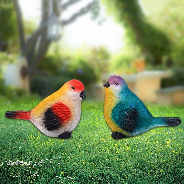 Birds Figurine Garden Landscape Ornament Home Backyard Sculptures Bird Statue
