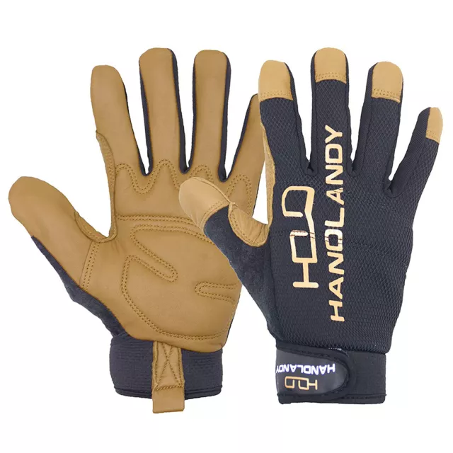 Mens Goatskin Leather Work Golves Garden Yard Construction Mechanics Work Gloves