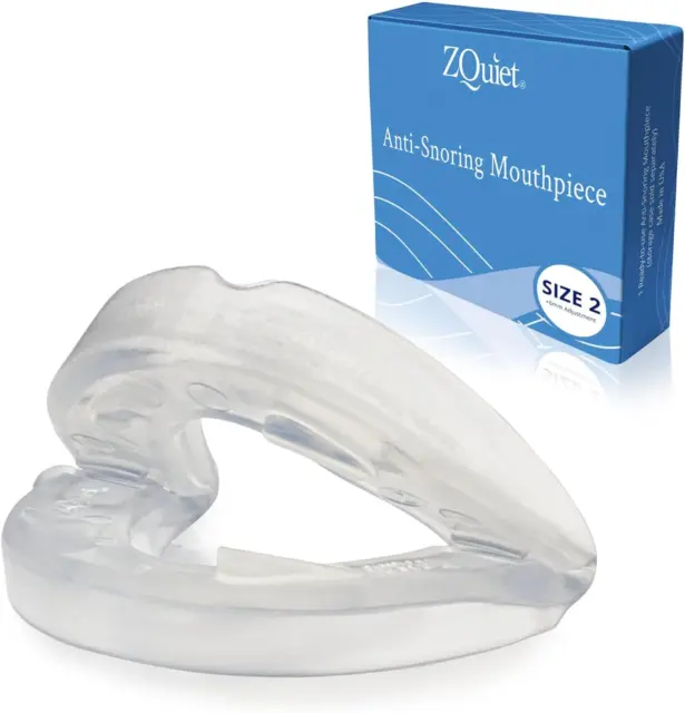 ZQuiet, Anti-Snoring Mouthpiece, Comfort Size#2, Single Refill, Clear, Made in U