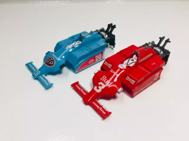 TYCO  F1  BODY's  BUD #3 & STP #20  Factory Unfinished No Head, Glass, Wing  NEW