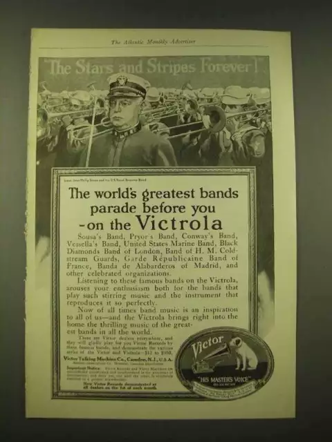 1918 Victor Victrola Ad - John Philip Sousa - The world's greatest bands