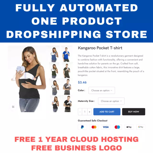 Fully Automated One Product Dropshipping Business Store website + Cloud Hosting