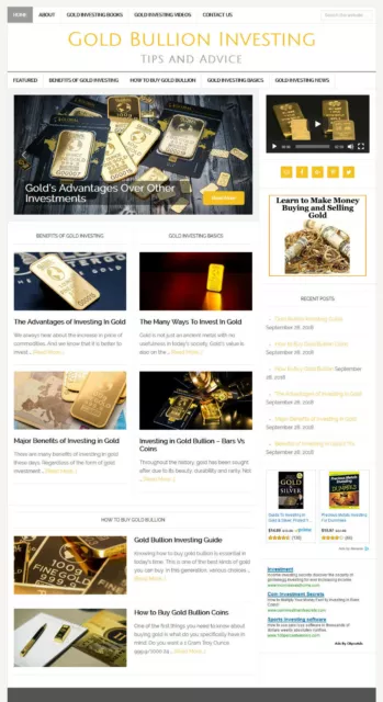 *GOLD INVESTING * affiliate website business for sale w/ AUTO UPDATING CONTENT 2