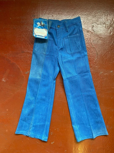 Jeans Deadstock bambini svasati cotone spazzolato svasati W24 età 6