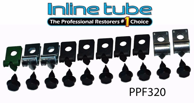 70 Pontiac Full Size 3/8 Fuel Line Tube No Return Clips Clamp Bracket Set Ppf320