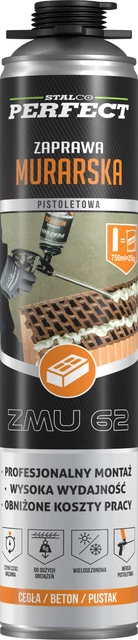 Mortero adhesivo de unión de espuma de albañil perfecto Stalco 750 ml