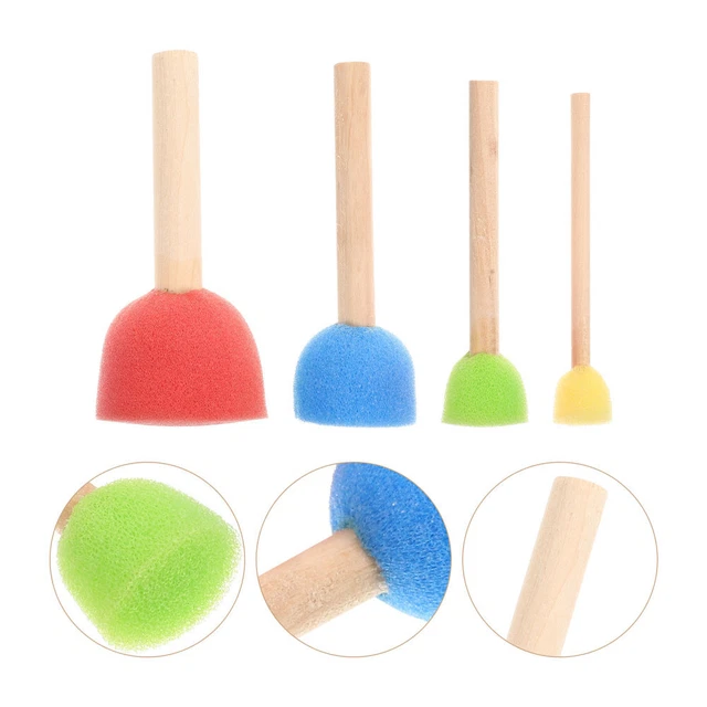 24 pezzi colorato spugna per spugna per bambini pennello spugna pennello per