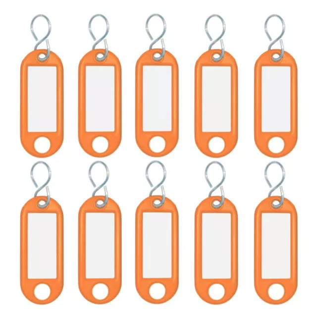 Wedo 262 103406 Key Ring Tag - Orange (Pack of 10) Orange With S-hooks