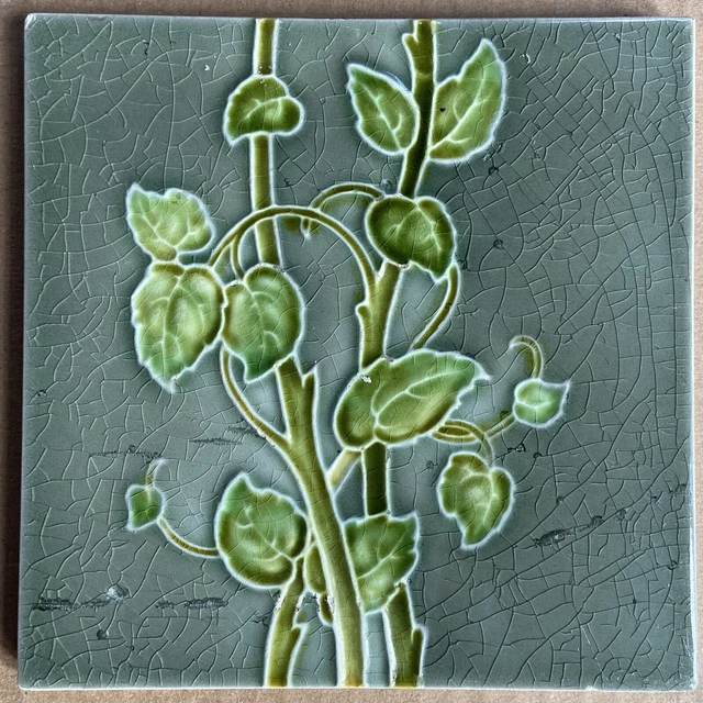 England - Antique Art Nouveau Majolica Tile C1900