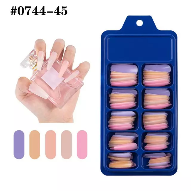 100Pcs False Nail Tips Matte Full Cover Long Stiletto Fake Nails Art Manicure UK 3