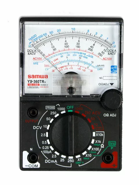 Multimetro analogico tester puntali misuratore tensione corrente elettrica diodo