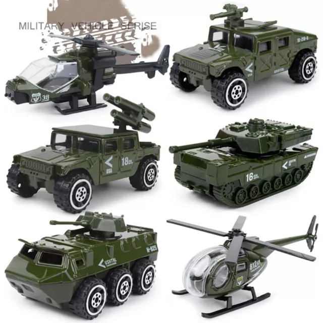 Set of 6 Militärfahrzeug Panzer Hubschrauber Armee Spielzeug fur Kinder Jungen