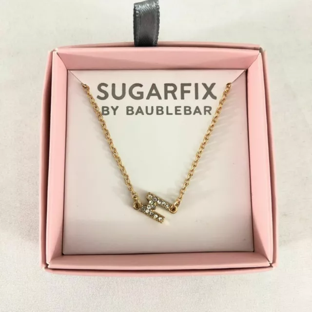 Sugarfix Womens Necklace M Initial Rhinestones Gold Tone Free Ship New