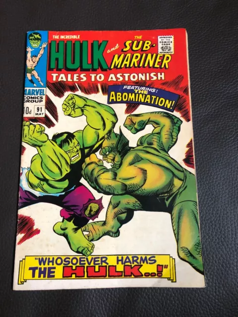 Marvel Comics Tales to Astonish #91 1967 1st cover appearance of The Abomination