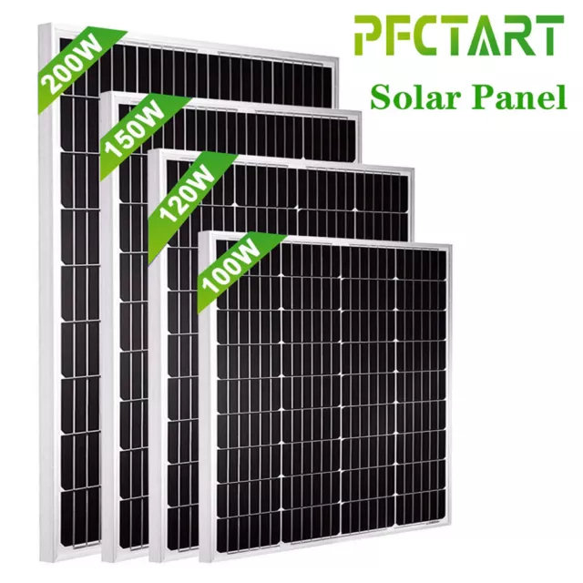 PFCTART 100W 120W 200W 12V Solar Panel Monocrystalline Caravan Home Boat RV Car